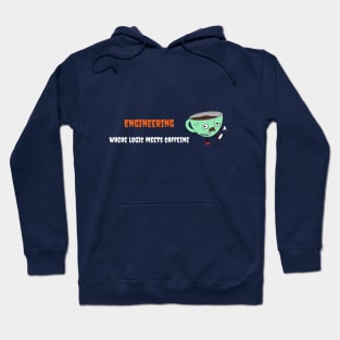 When Logic Meets Caffeine Funny Engineers Hoodie